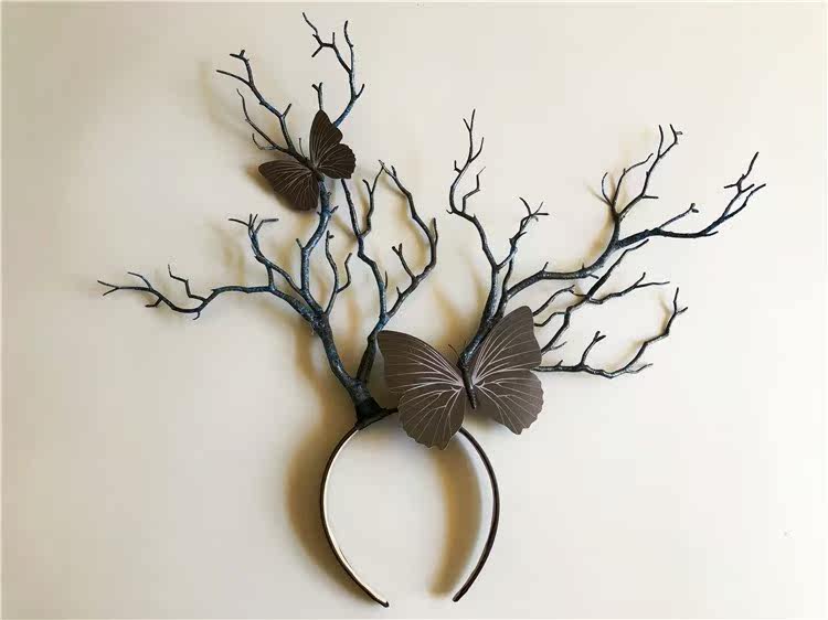 热销圣诞头饰成人 鹿角_圣诞鹿角发箍森系写真树枝发饰cos动漫展表演