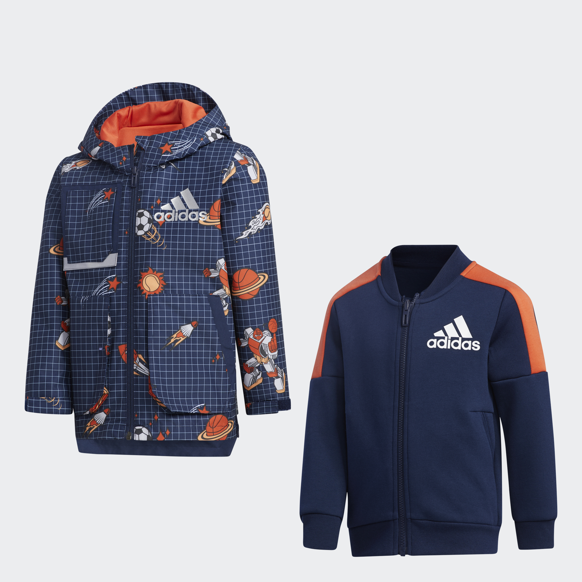 adidas/阿迪达斯正品lb 2in1 wv jkt男童运动梭织夹克外套gc7242