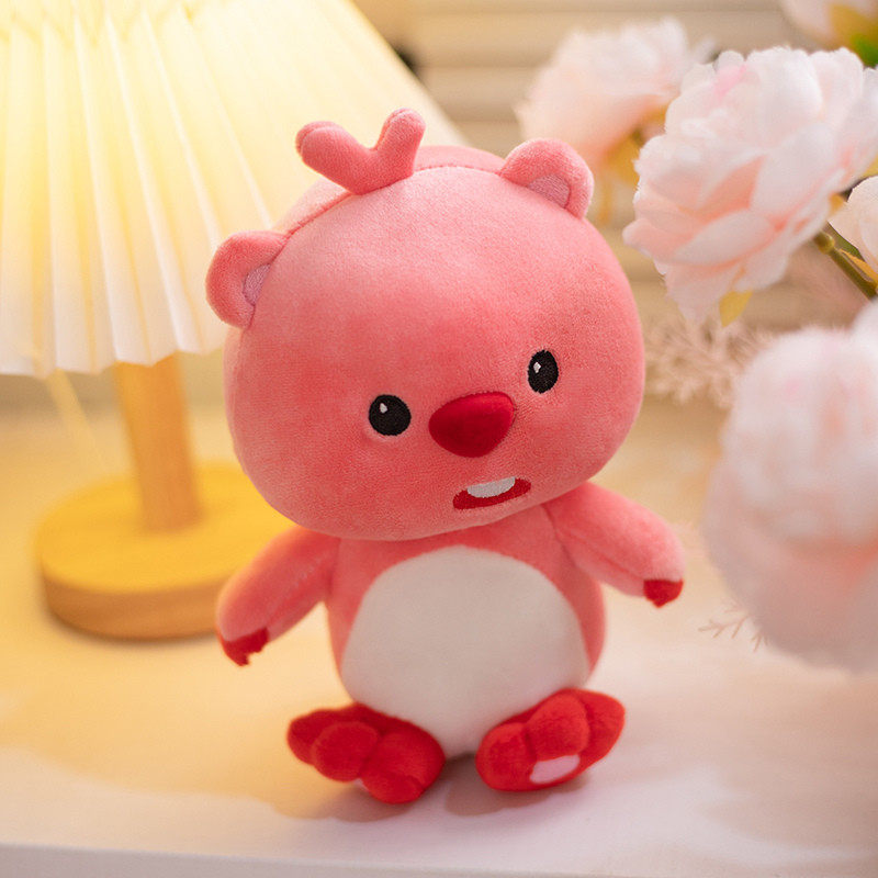 小红书同款loopy玩偶粉色海狸露比可爱毛绒玩具公仔抱枕娃娃女生