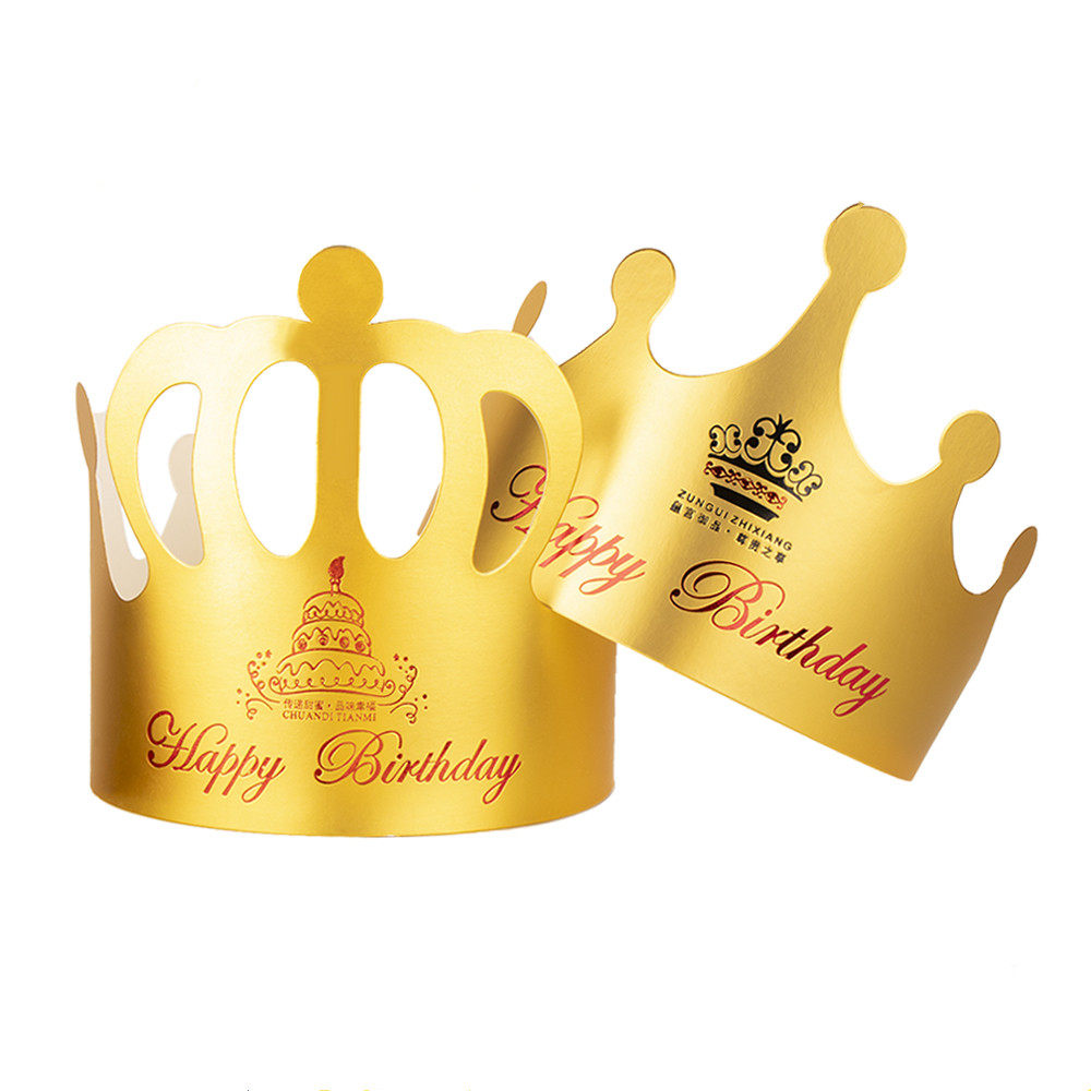 生日帽子成人金色皇冠蛋糕帽子创意韩式儿童派对装饰一次性长条帽