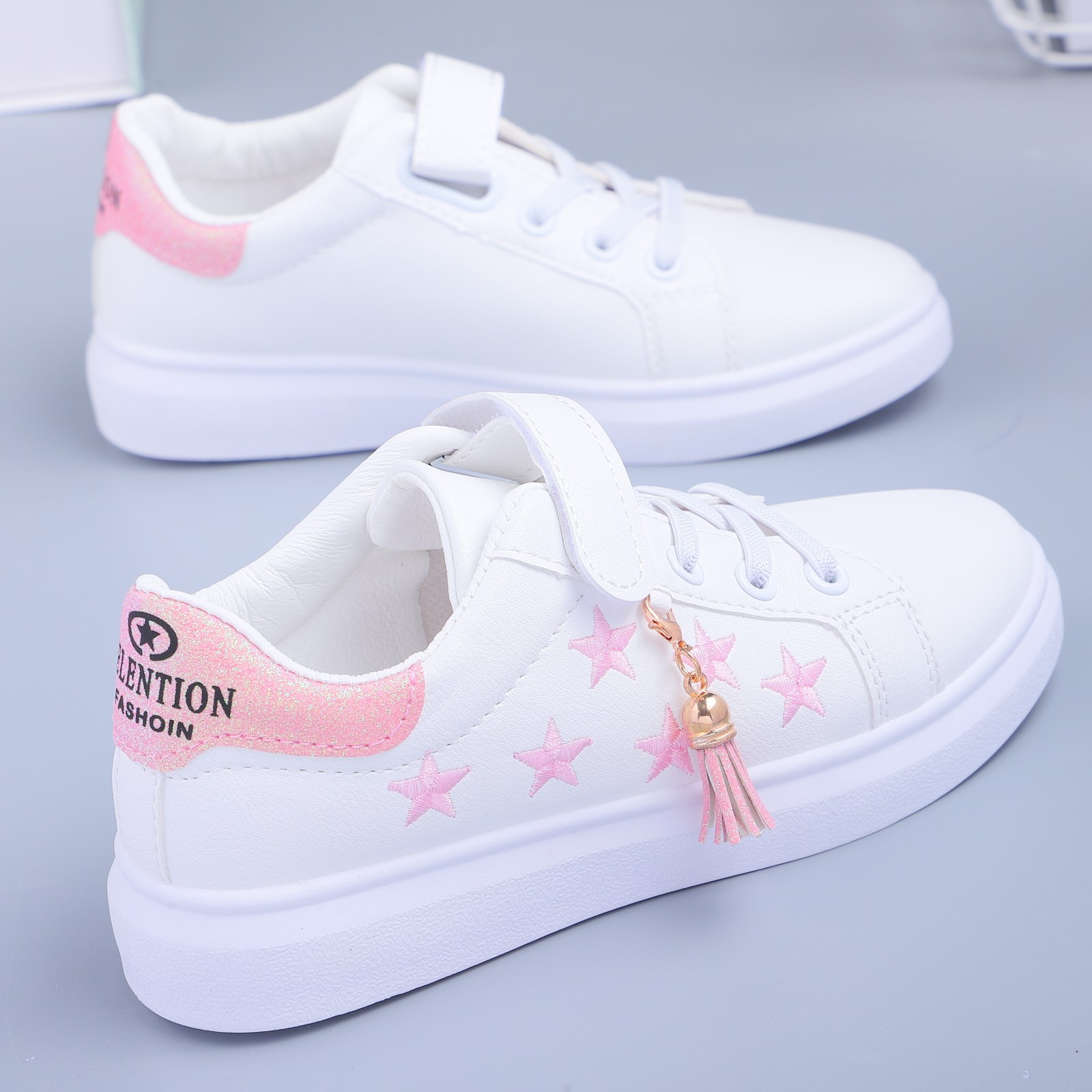 女鞋7-8女孩9-10学生大童跑步平底板鞋夏秋透气运动女生鞋子15岁