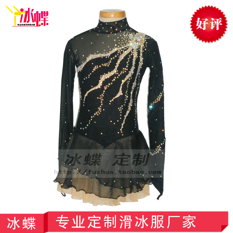 冰蝶滑冰裙 定做女士滑冰服黑色长袖比赛服装表演服 高级溜冰裙在类目 个性定制/设计服务/DIY, 服饰箱包定制, 服装定制, 舞台演出/舞蹈服装定制中 - 来自Buy2taobao.com提供专业的淘宝代购服务
