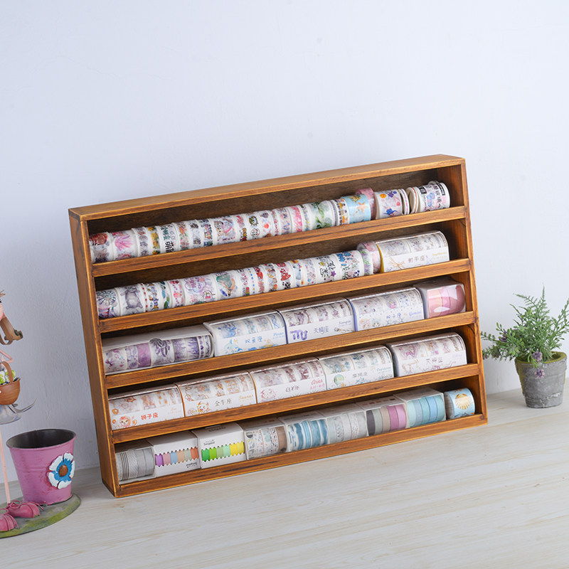 日系和纸手账胶带收纳架装饰架木质文艺相册日记花边胶带展示架