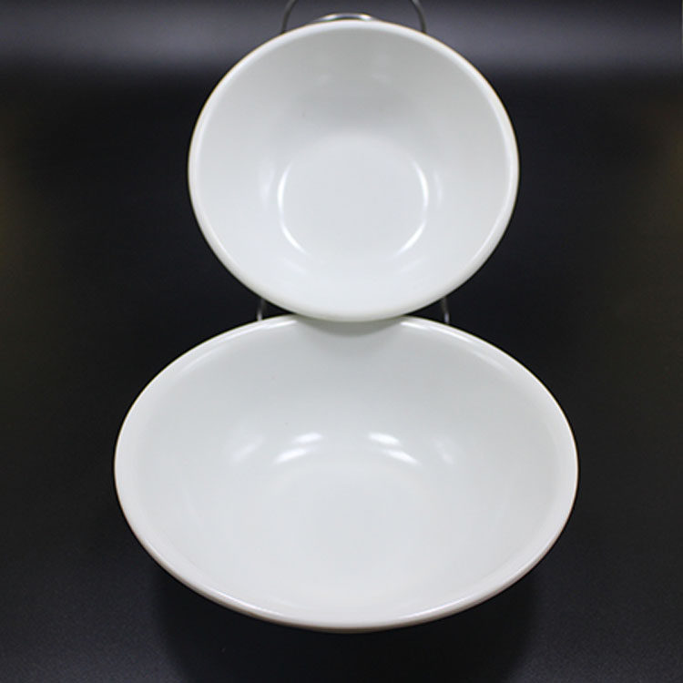 撇口仿瓷耐摔塑料大中小碗餐具米饭汤碗面碗密胺碗白色反口小吃碗