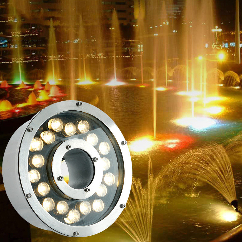喷泉灯led水底灯防水七彩水下灯水池灯景观射灯鱼池潜水灯涌泉灯
