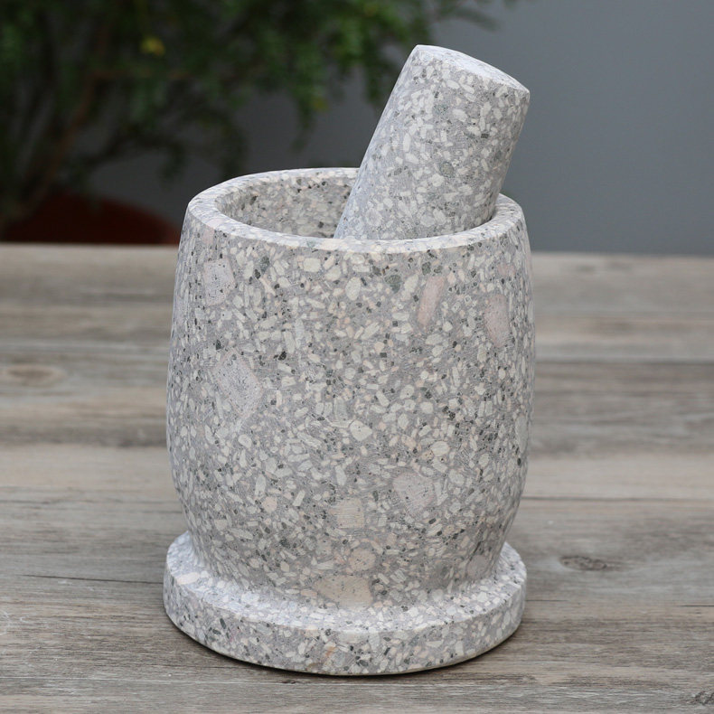 御工坊 包邮天然麦饭石捣蒜器 蒜臼子研钵麦饭石蒜窝子