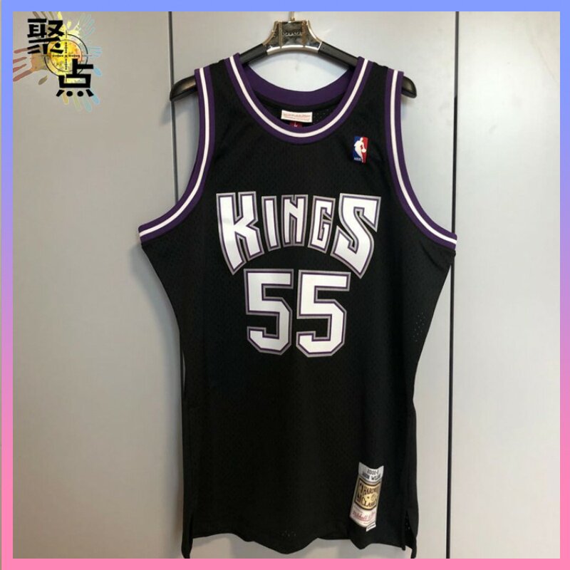 mitchell ness mn 威廉姆斯 白巧 国王55号 客场黑新版热印sw球衣