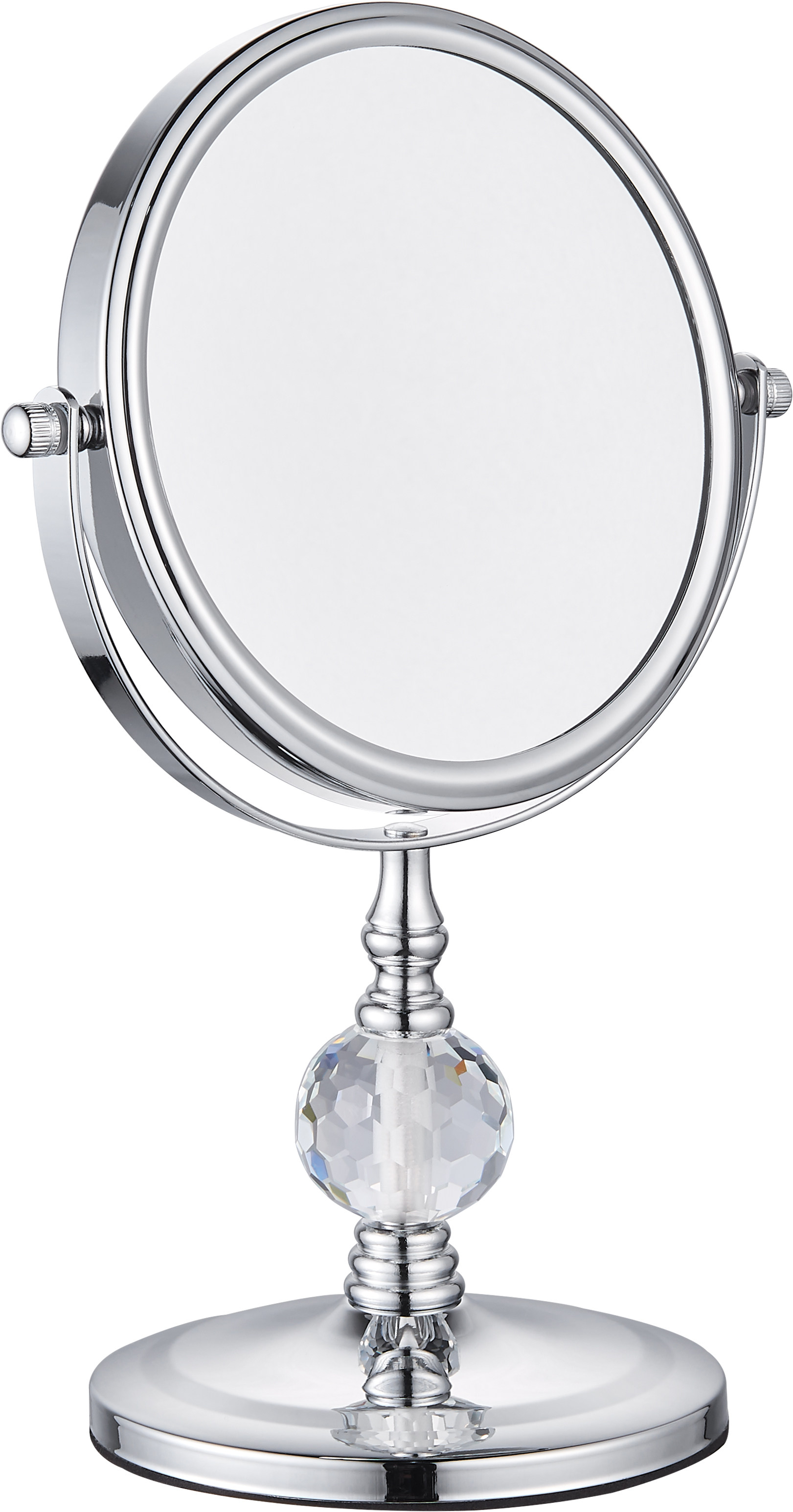 星丽水晶柱高端双面珠宝店欧柜台式桌面美容放大号梳妆镜子化妆镜