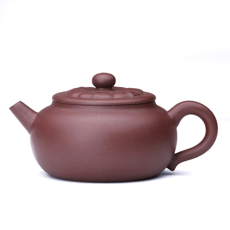蔡利平国工【全手工菱花壶】原矿紫泥 宜兴紫砂壶 280cc 筋纹