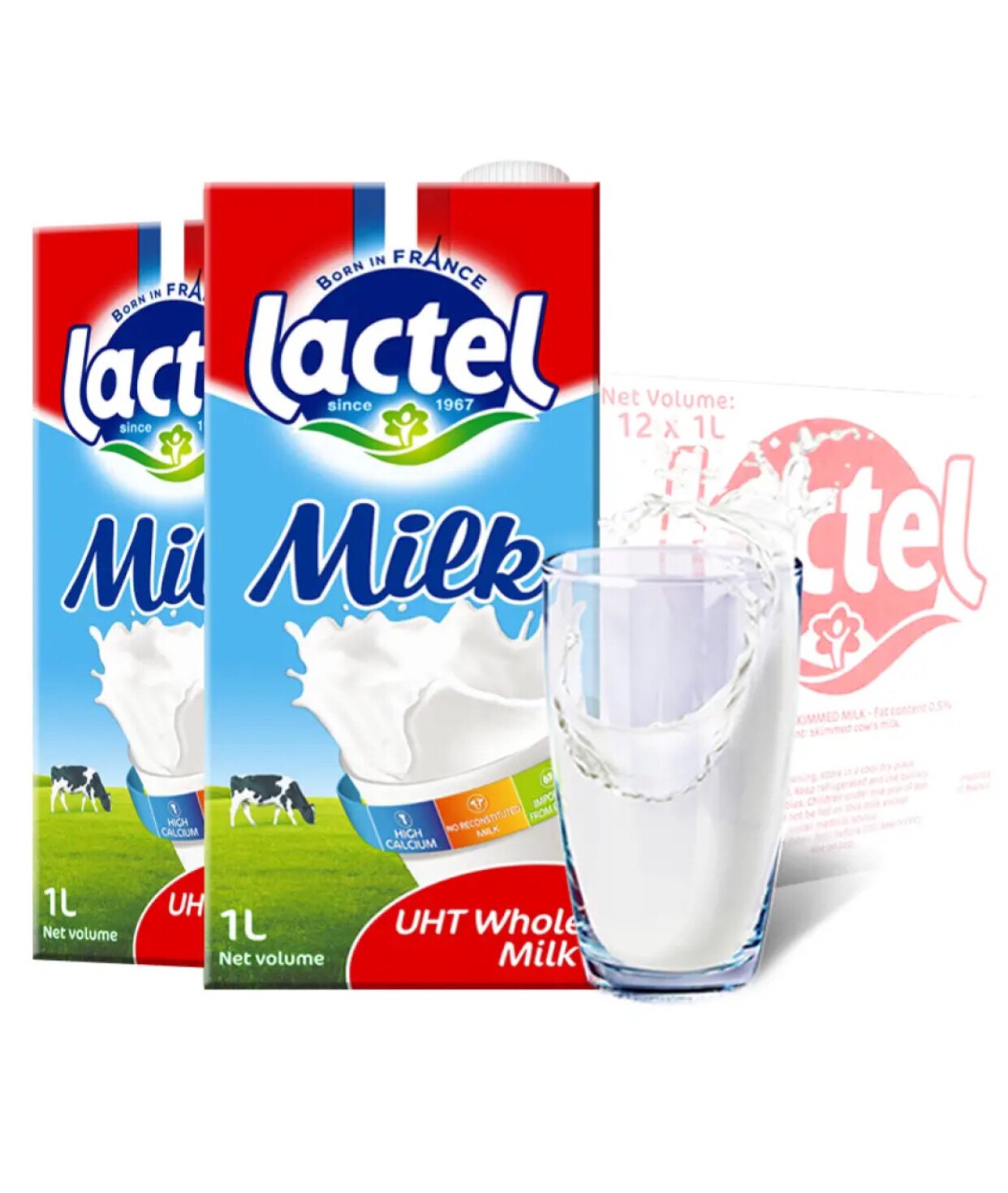 新货欧洲原装进口牛奶兰特lactel全脂纯牛奶1l*12盒整箱高品质奶