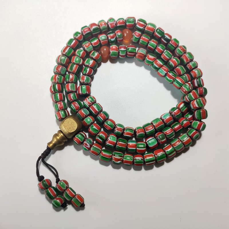 西藏民俗七宝琉璃108颗佛珠念珠手串项链雪佛兰多彩古代珠子