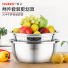 維艾304不鏽鋼盆子兩件套裝加厚家用廚房打蛋和面淘米洗菜漏湯盆 維艾304不鏽鋼盆子兩件套裝加厚家用廚房打蛋和面淘米洗菜漏湯盆