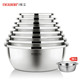 食品级304不锈钢盆套装家用厨房和面淘米洗菜漏汤盆子沥水篮加厚