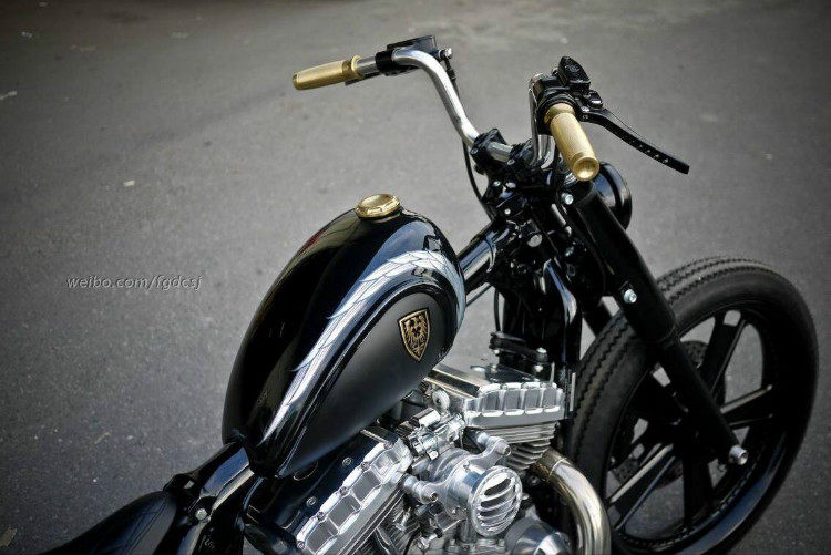 rough crafts 哈雷手把高質感陽極黑握把883 1200 48 戴纳车系