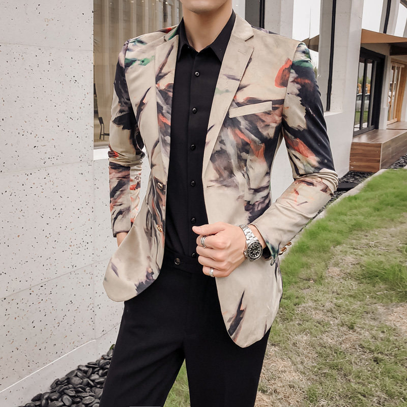 2019春款【大码】欧美男士西装花西服外套d219-136825-p160