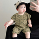 男宝宝夏季衣服纯棉a类薄款透气宽松爬服哈衣外出婴儿短袖连体衣