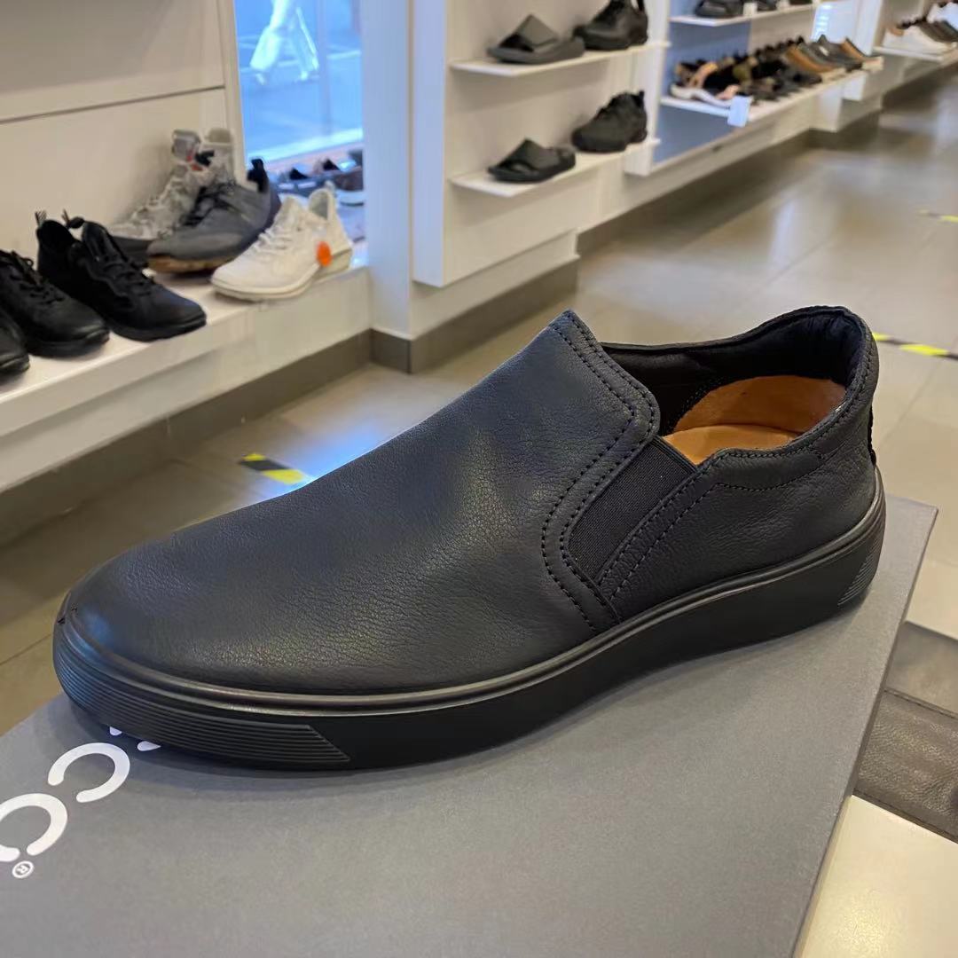 ecco爱步新款豆豆鞋男代购防滑乐福男鞋 真皮板鞋 街头趣闯504654