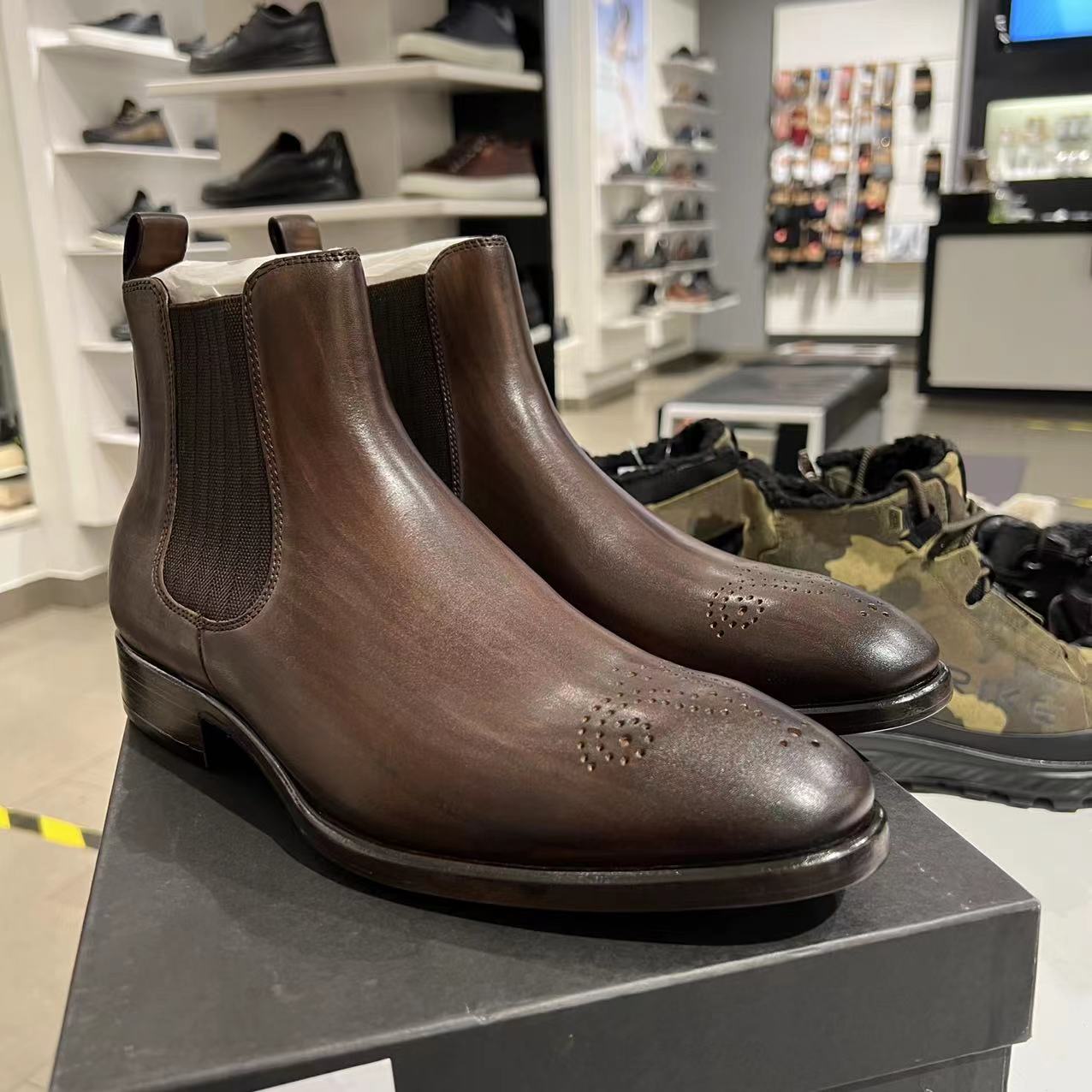 ecco爱步正品代购新款秋冬切尔西男靴皮靴低跟靴子唯途摩登523654