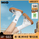 MIO米奥2024年春季新款圆头中跟拼色板鞋潮流复古半拖面包鞋女