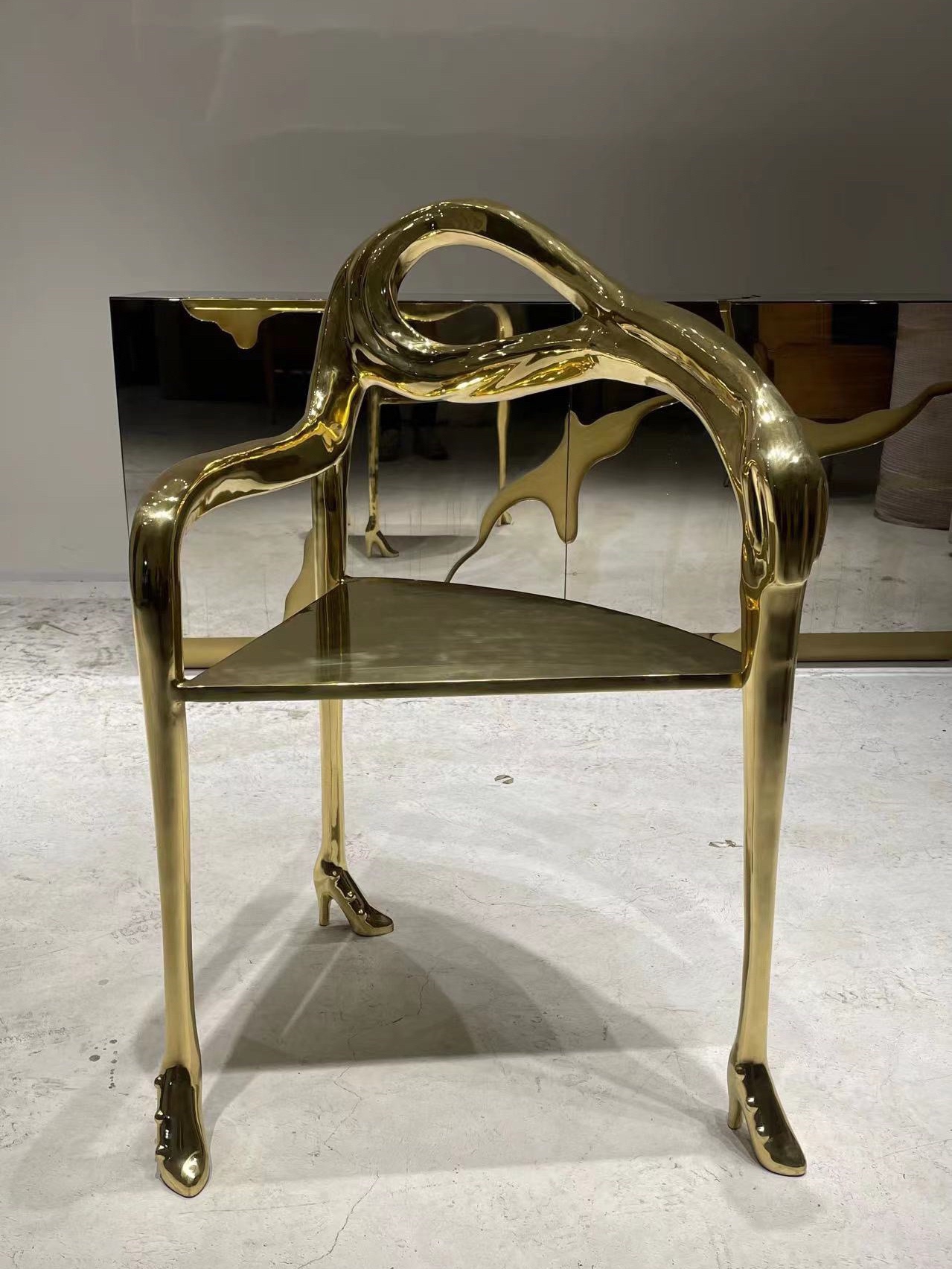 轻奢纯铜手足餐椅意式高档别墅餐厅扶手椅展厅艺术造型休闲椅
