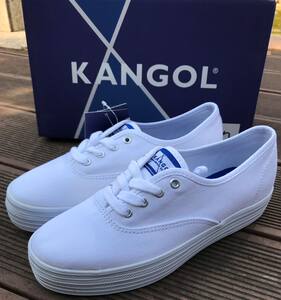 清仓kangol白鞋秋季新款厚底帆布鞋秀晶同款百搭低帮女鞋单鞋