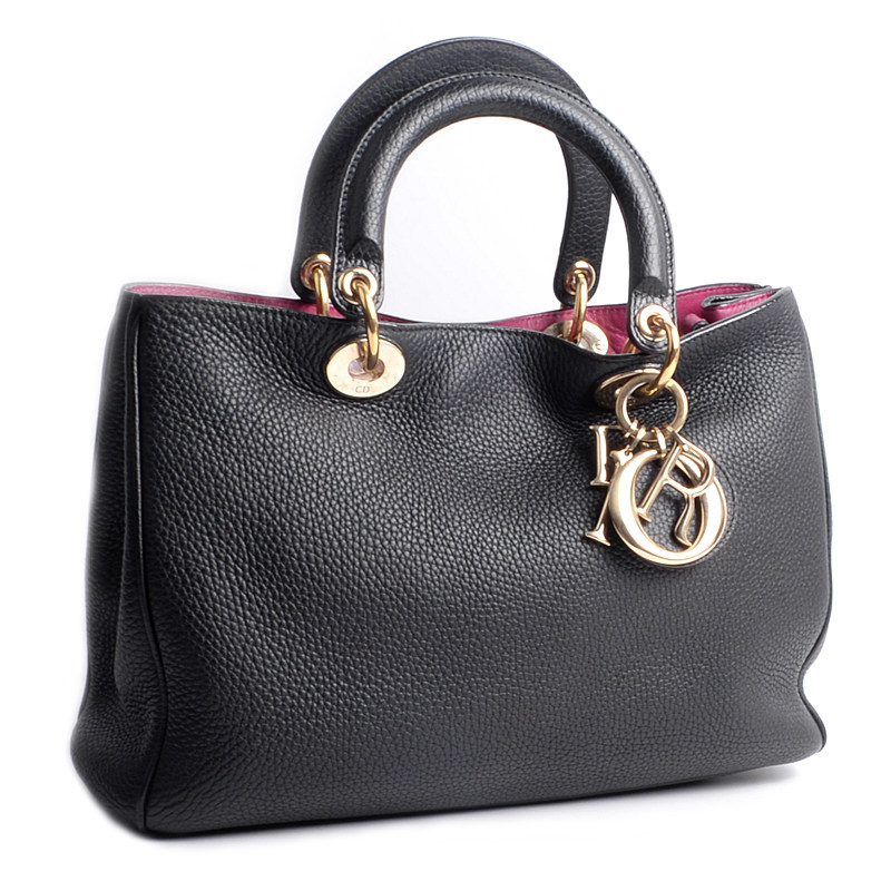 [9.5新]迪奥dior diorissimo系列黑色牛皮vip手提包单肩包