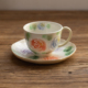 日本进口濑户烧手绘繁花玫瑰陶瓷咖啡杯配碟日式茶具下午茶红茶杯