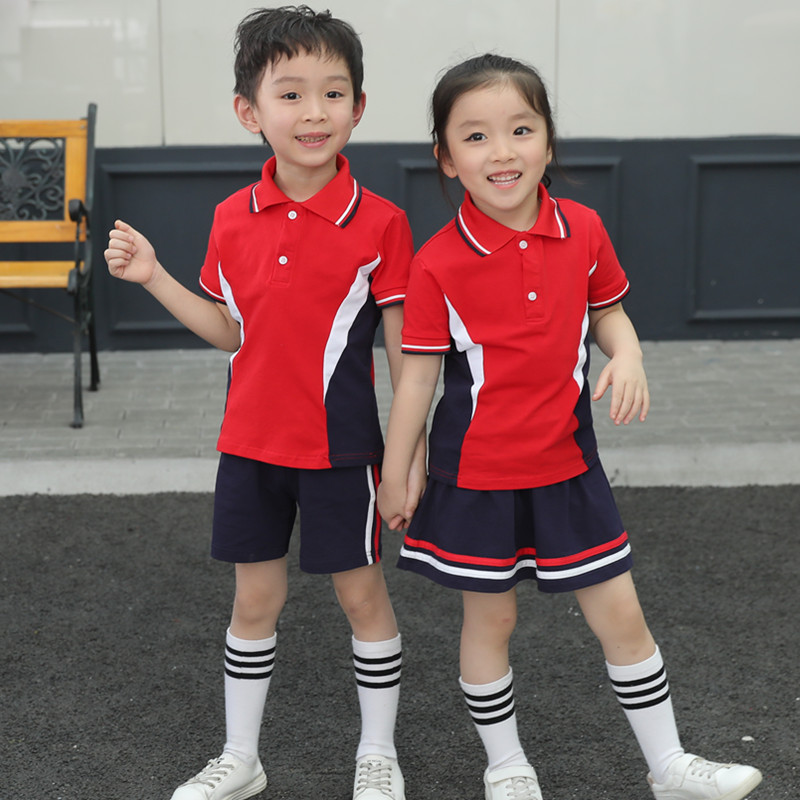 夏装小学生校服班服运动套装学院儿童纯棉班服休闲幼儿园园服定制