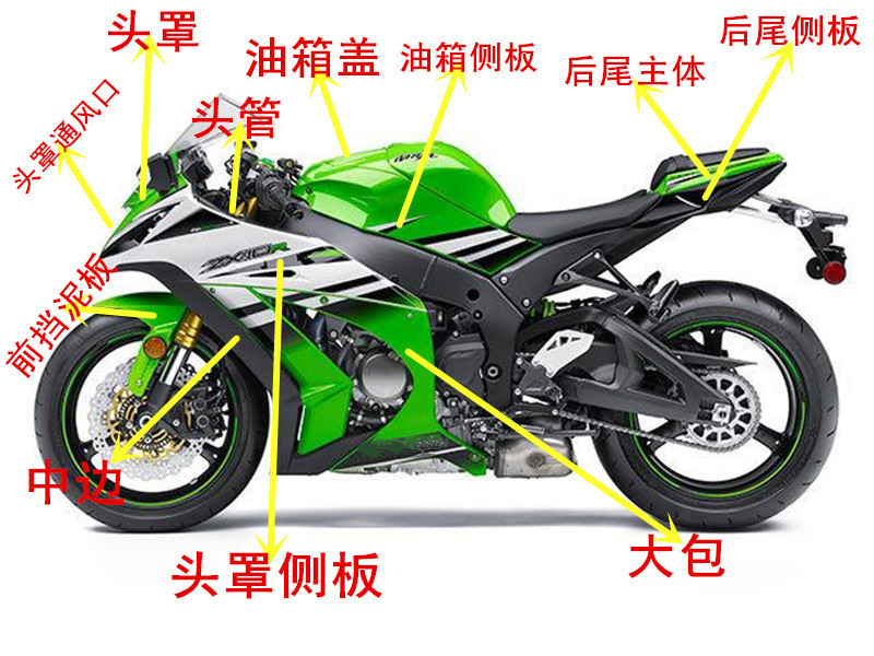 川崎 ZX-10R 16-17-18-19年车壳外壳 摩托车配件整流罩侧护板大包