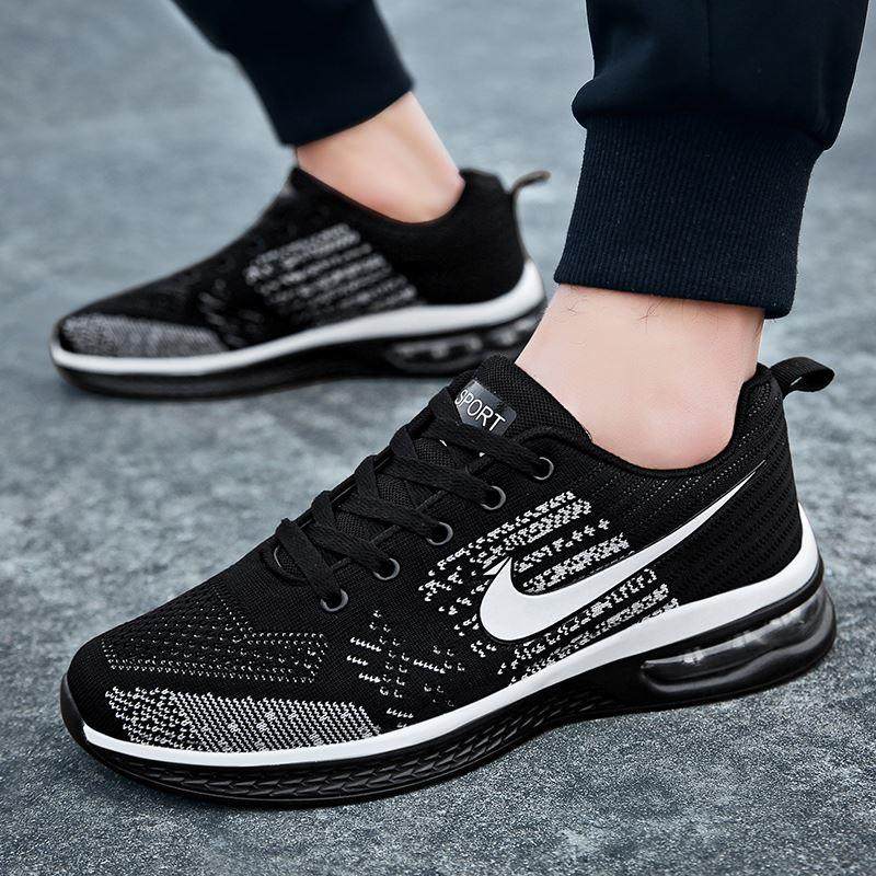 nick内克nlke夏季内增高男鞋透气飞织网面运动鞋男休闲气垫跑步鞋