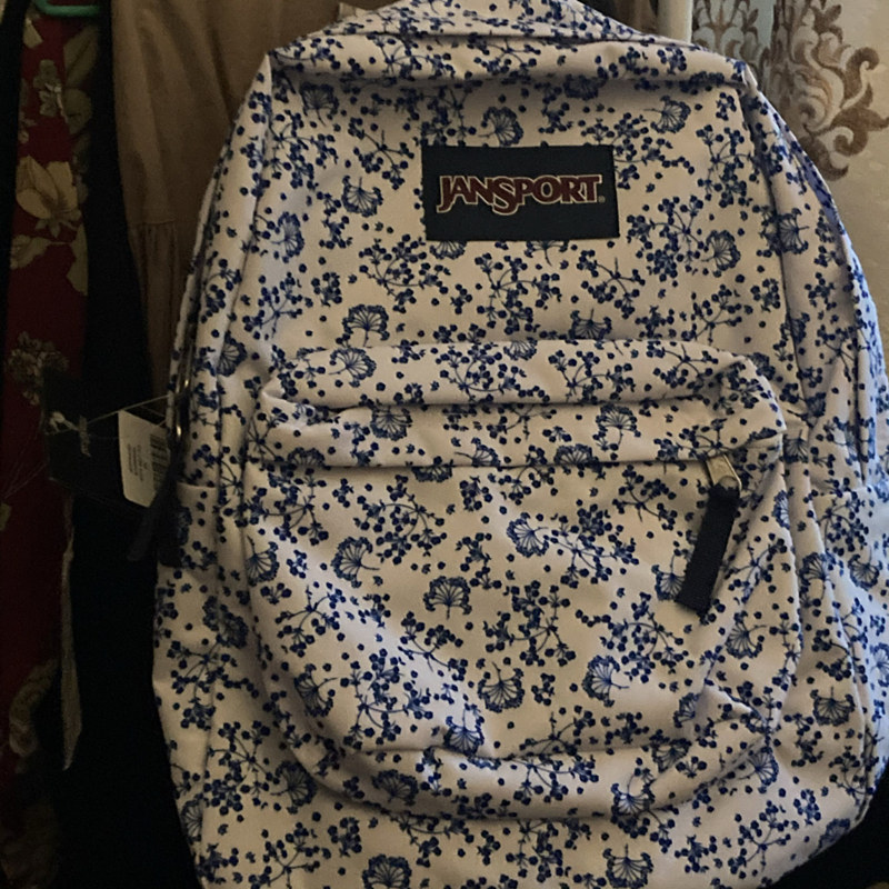 jansport杰斯伯书包男韩版时尚简约中大学生双肩包女帆布素雅之花