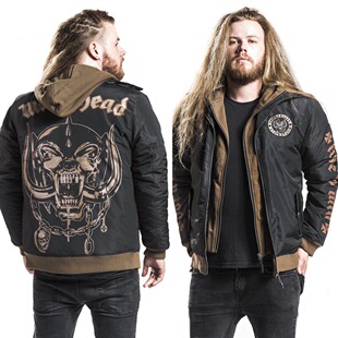 motorhead乐队重金属核旋死摇滚朋克双层领棉衣服 德单e@mp