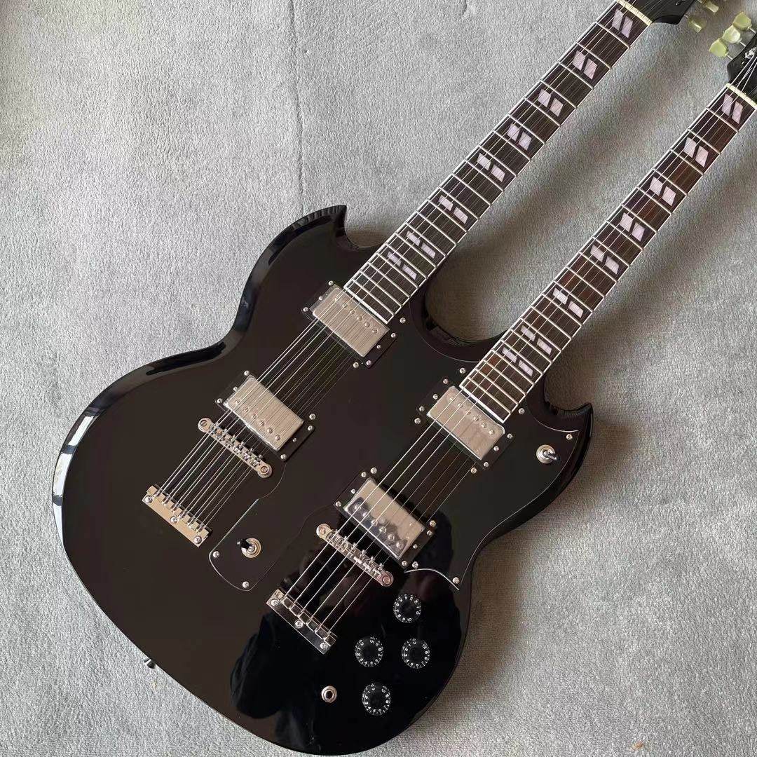 sg双头电吉他 g400 12弦黑色电吉他 玫瑰木指板 可按要求定制-mc母婴