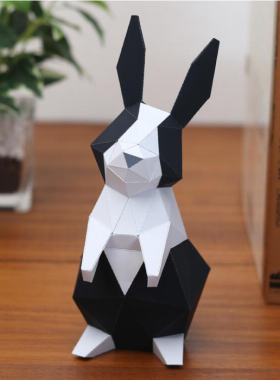 儿童手工折纸diy拼装立体3d纸质模型玩具制作玩偶动物小兔子纸偶