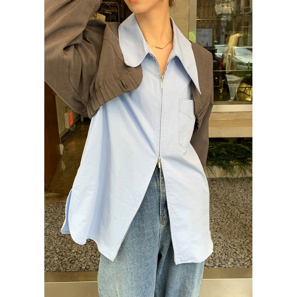 大领子女衬衫