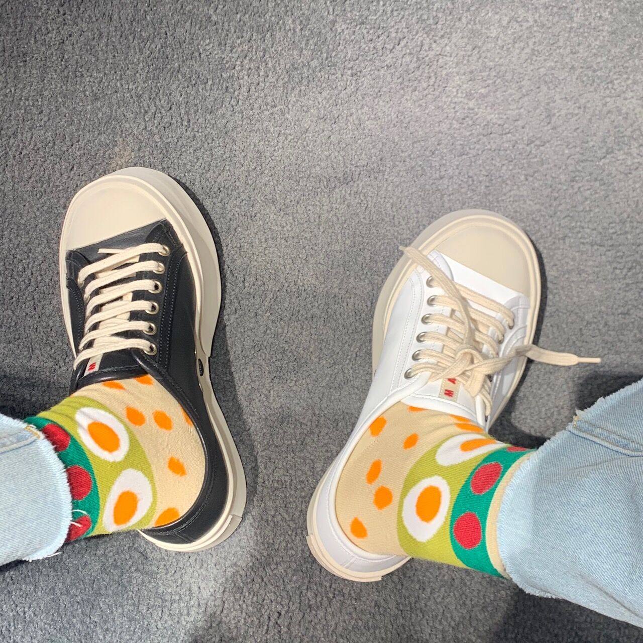 网红mona阿希哥同款系带帆布鞋松糕厚底小皮鞋增高低帮大头鞋女潮