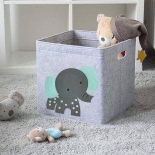 儿童玩具收纳盒 可折叠储物箱盒 毛毡 布织物收纳篮 可折叠收纳箱
