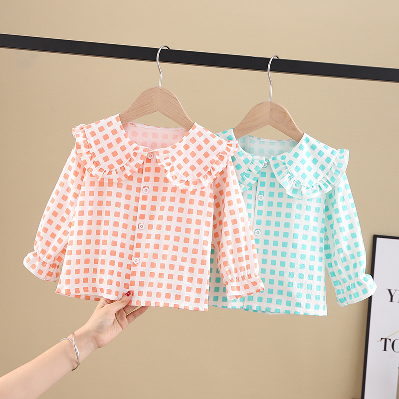女童衬衫长袖宝宝格子上衣儿童秋装女小童衬衣印花小孩娃娃衫公主|ruв категории Детская одежда, рубашка - от Buy2taobao.com для оказания профессиональной услуги покупки агента Taobao