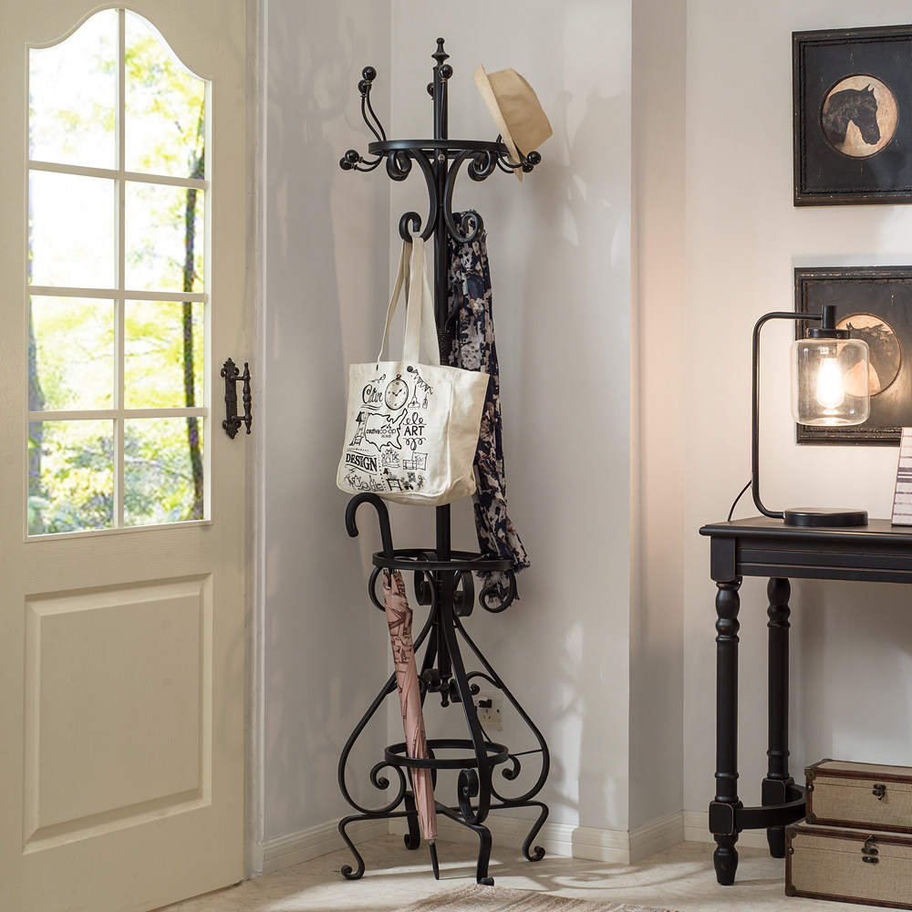 可立特美式经典衣帽架陶瓷头挂衣钩玄关装饰架多功能置物架