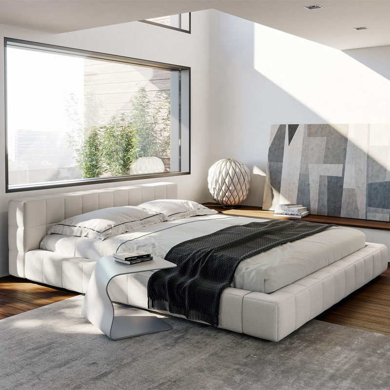 8米方块床现代主卧软包床矮背榻榻米双人大婚床