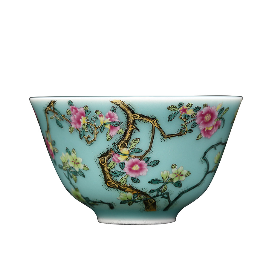 珐琅彩桃花纹杯 故宫博物院官窑粉彩指定传承人 阳士琦