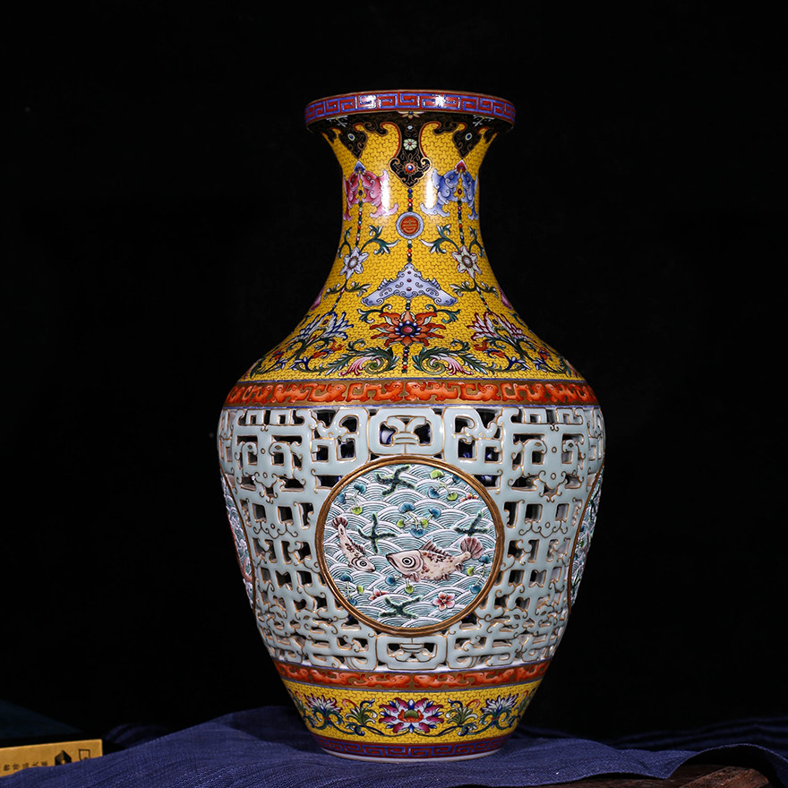 【即刻拍】阳士琦 全手工吉庆有余转心瓶 (真品5.5亿)万元好货