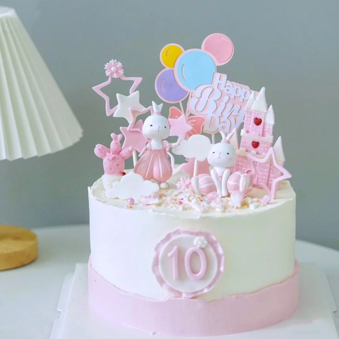 网红蛋糕装饰可爱小兔子烘焙装饰配件女孩生日蛋糕主题装饰插件