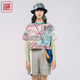 渔牌女装短袖t恤女2024新款新中式时尚印花短款针织上衣FGGB2023