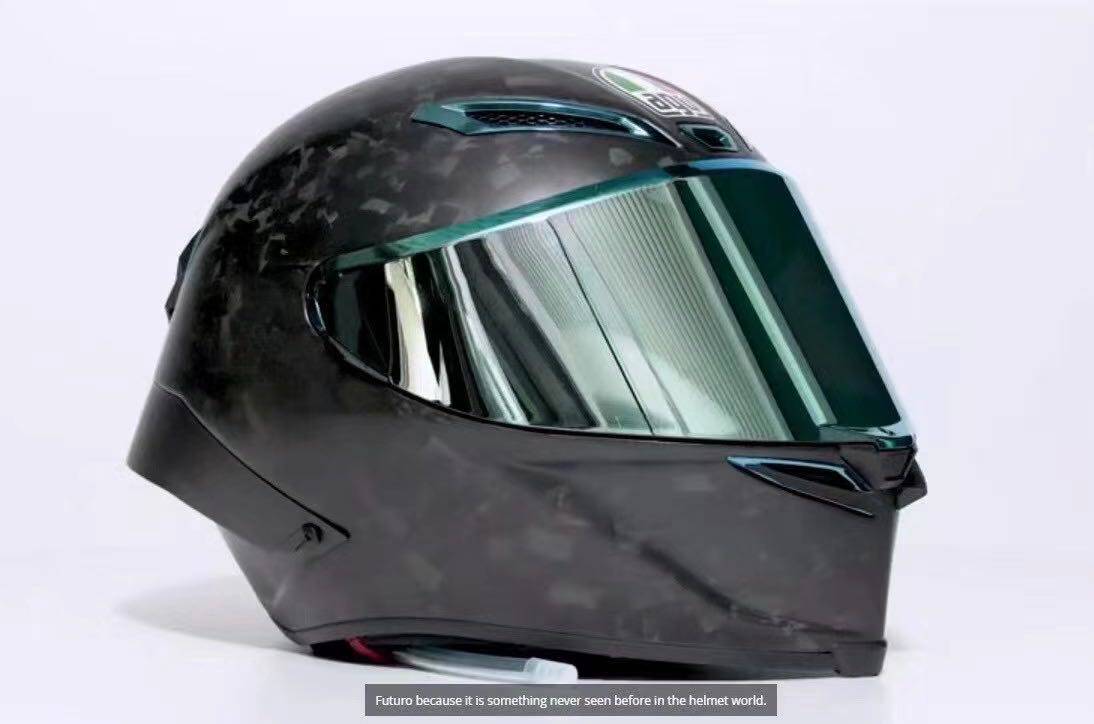 意大利agv pista gp rr futuro未来 冰蓝锻造碳纤维头盔赛车全盔