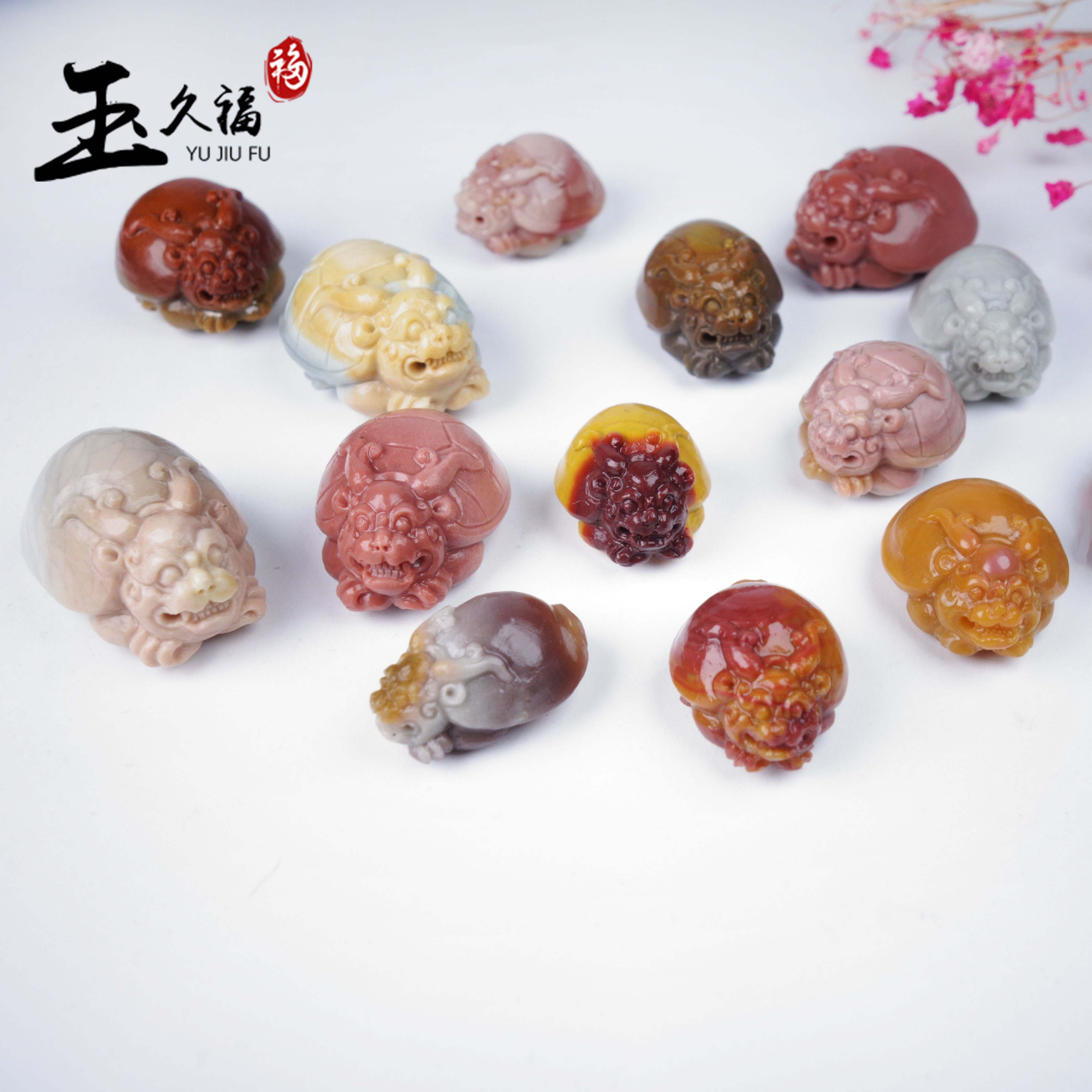 阿拉善彩玉玛瑙戈壁玉吊坠十二生肖马萌宠兽挂件项链坠