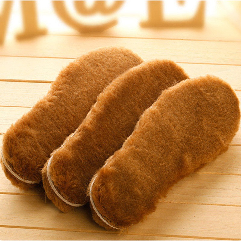 加绒加厚保暖棉鞋垫冬季男女通用吸汗透气皮毛一体防滑毛绒垫包邮