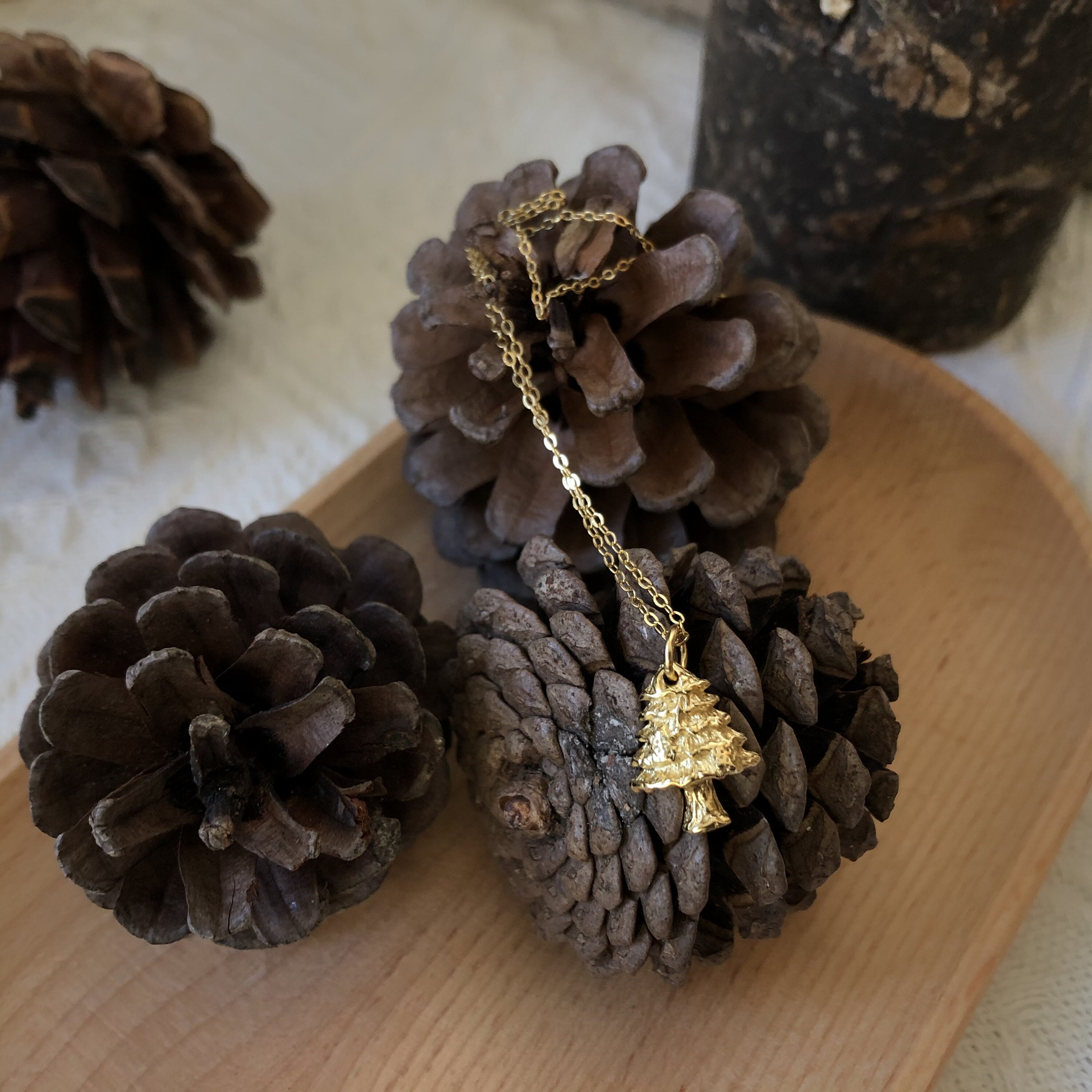 星期二-vintage小众复古项链锁骨链圣诞松树纯银百搭法式生日礼物