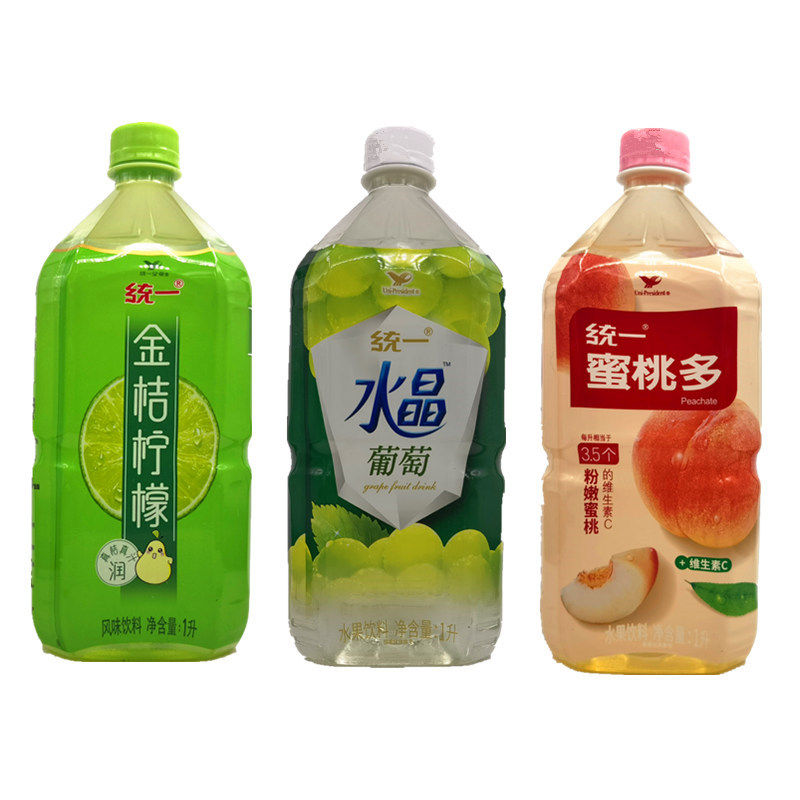 【7月】统一 鲜橙多蜜桃多水晶葡萄金桔柠檬1lx8瓶整箱 多c包邮