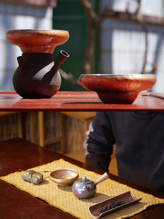 日式纯手工复古紫铜投茶器茶叶漏斗功夫茶具导茶入壶器茶道零配件